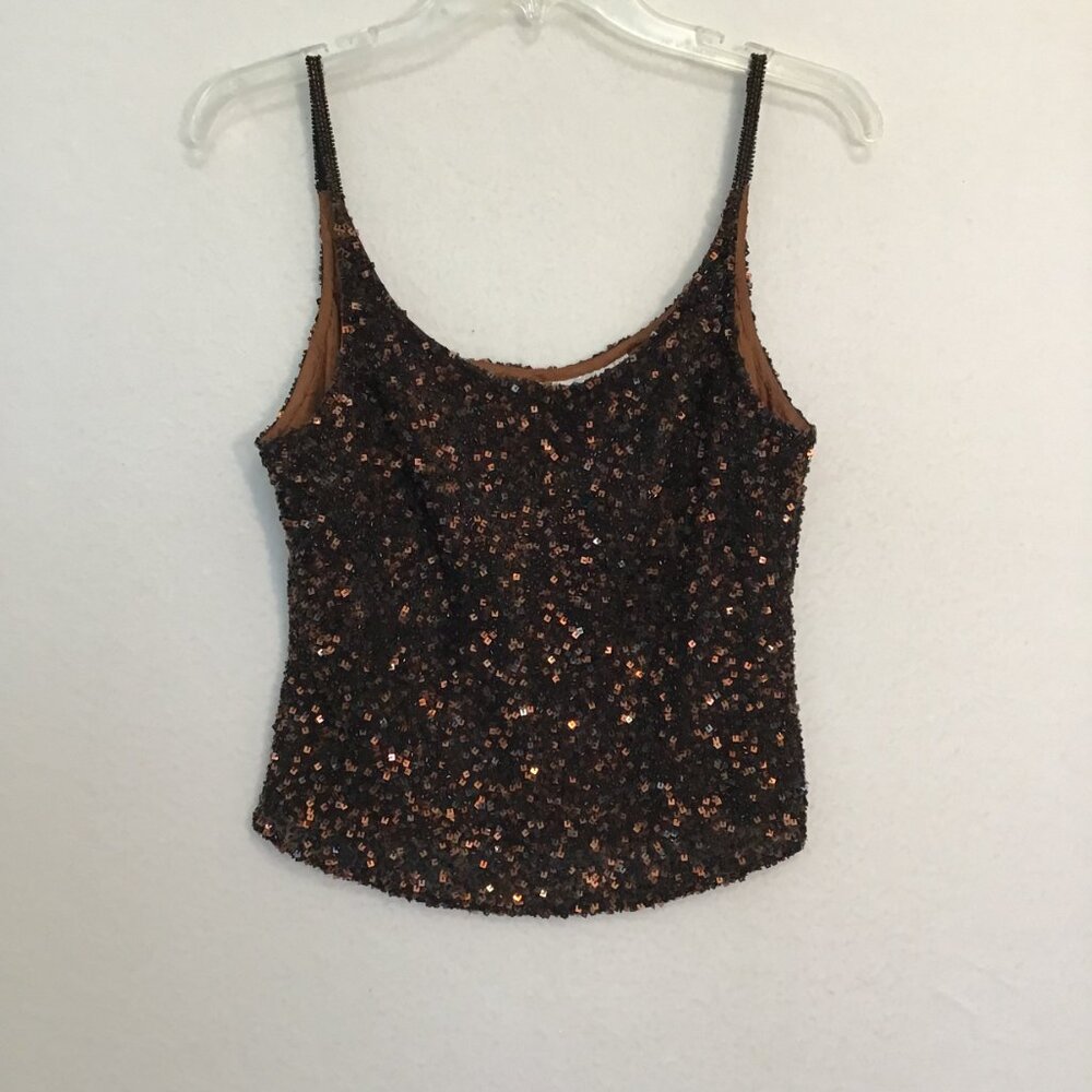 Scala Silk Sequined Camisole Top Size M - image 7